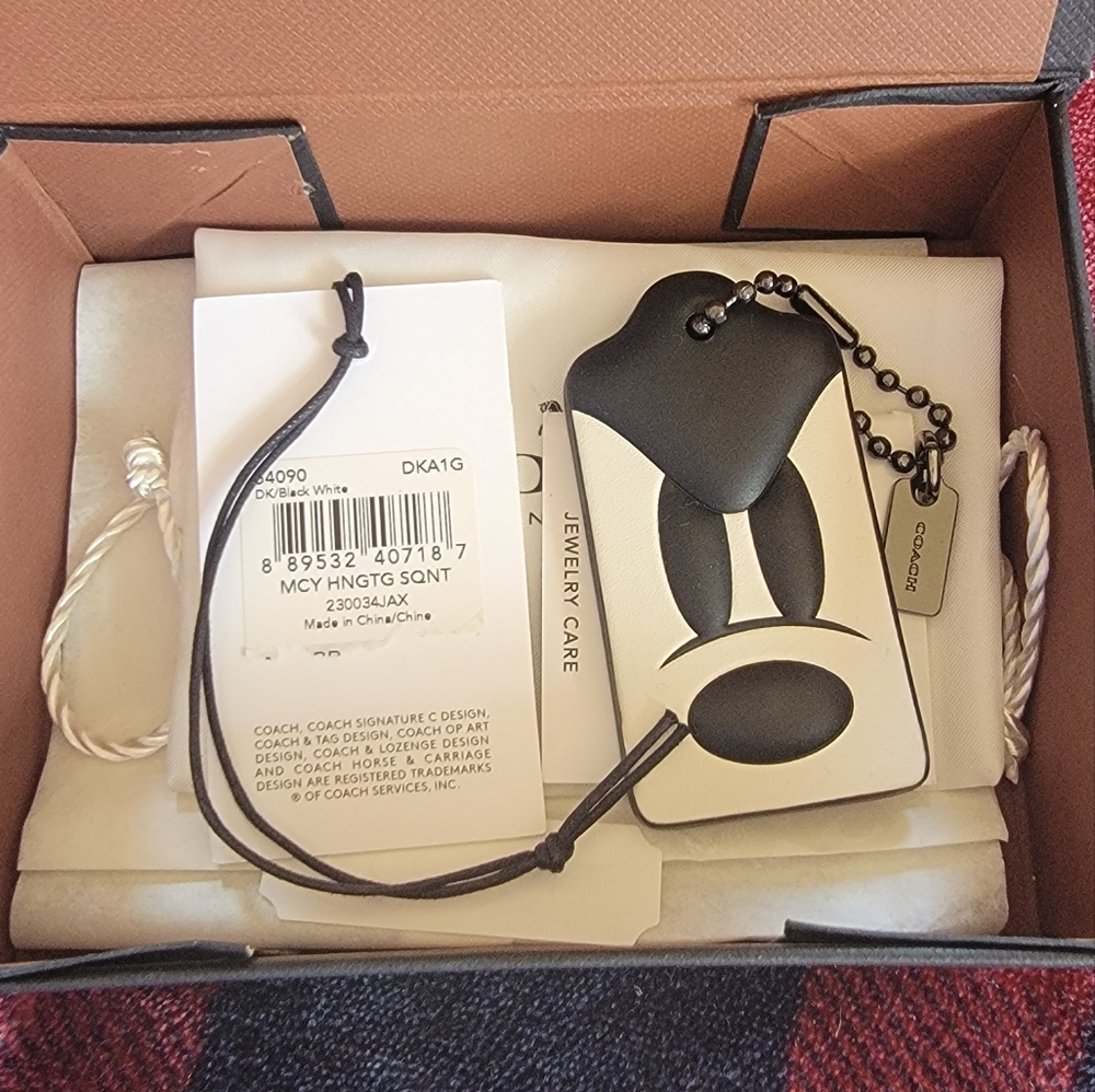 Disney X Coach Mickey hangtag, NIB, from the first Coach Disney collection